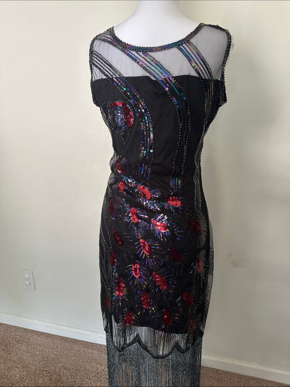 BABEYOND Coucoland 1920s
Peacock Flapper Dress for Women, M, Black, Multicolor - Picture 5 of 15